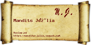 Mandits Júlia névjegykártya